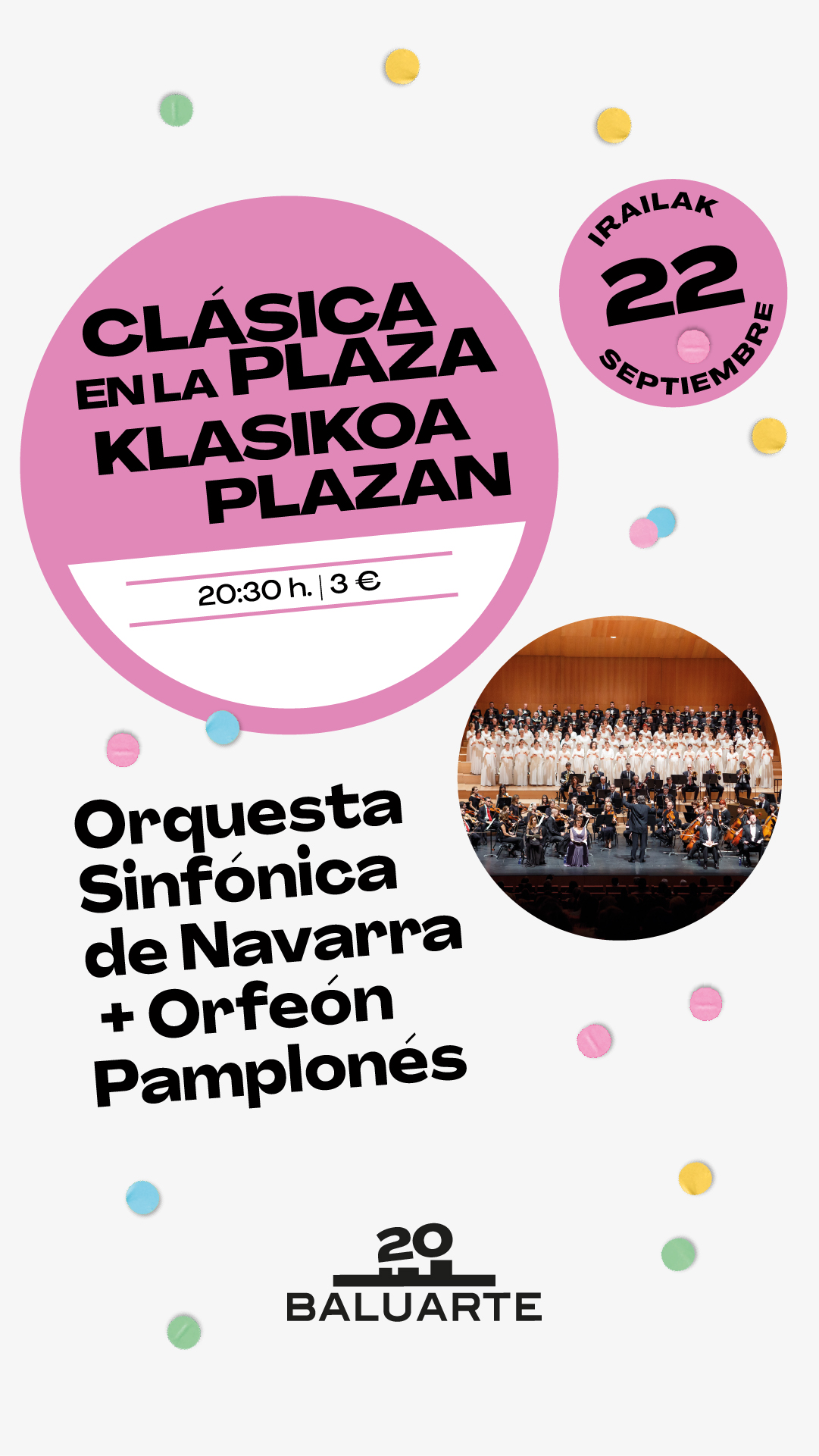 Orquesta Sinfónica de Navarra celebra en concierto el 20º aniversario de Baluarte